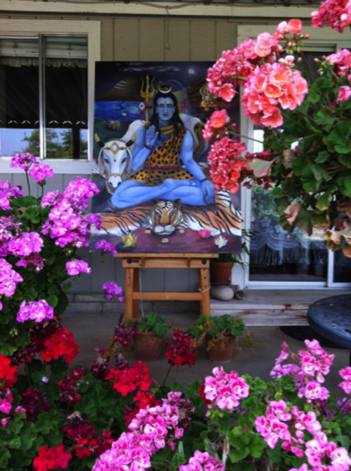 Lord Shiva in Garden - Oils Lord Shiva in Garden - Oils